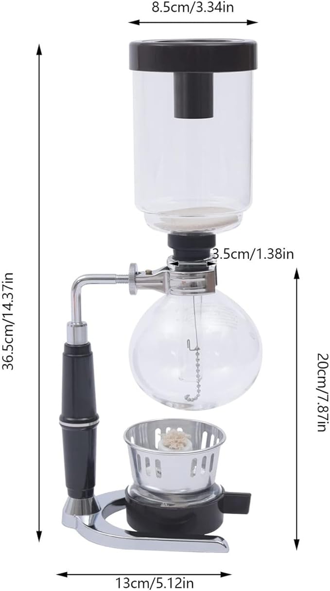 Glass Siphon Coffee MakerBorosilicate Syphon Pot for Home Coffee Shop Bar Tabletop Brewer