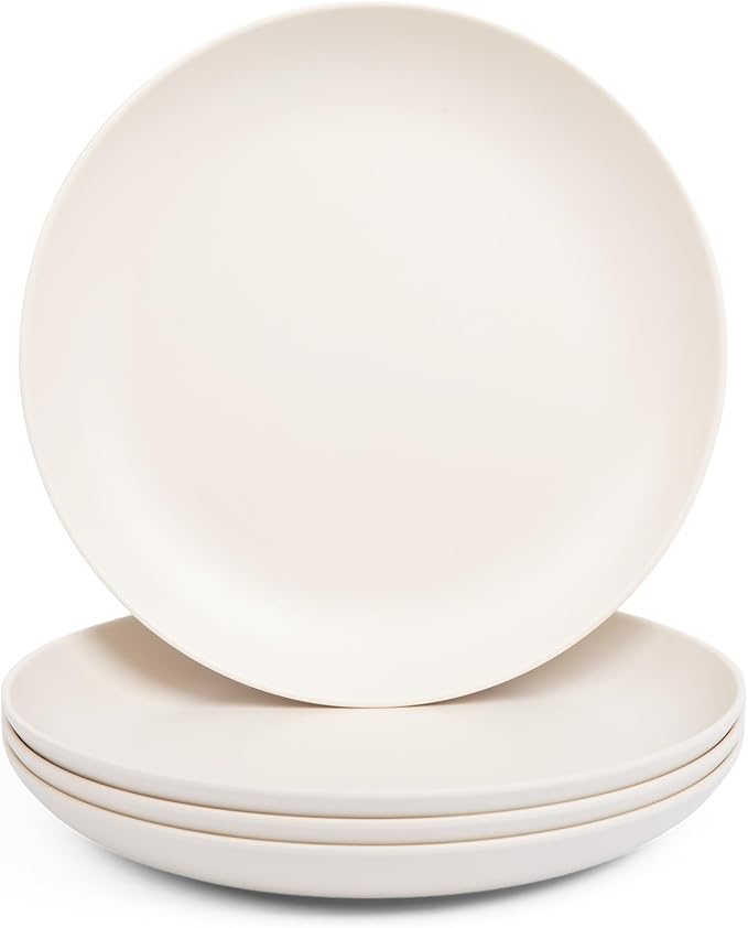 Larder &amp Vine 12-Piece Melamine Dinnerware Set: Durable Lightweight Break-Resistant Plates &amp Bowls – Stylish Non-Toxic Dishwasher Safe – Ideal for Everyday Use Indoor &amp Outdoor Dining