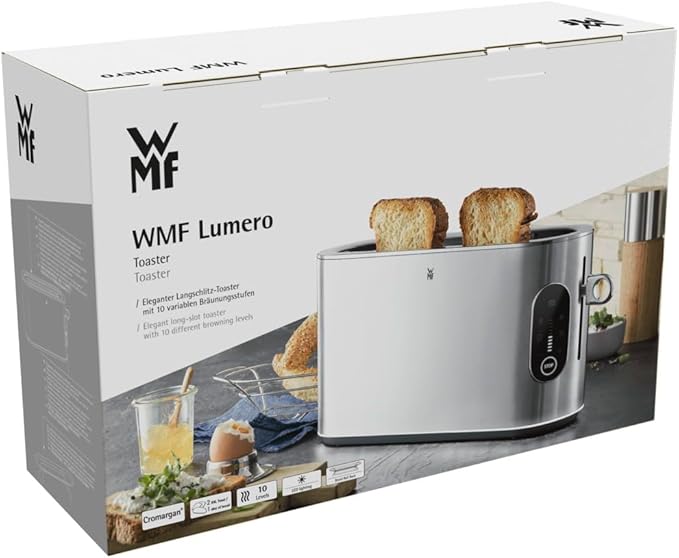 WMF Lumero 414190011 Best Toaster 10 Browning Levels Quick Roast Results Bright LED Display Warm-up Rack Warm Up Roasting Defrost Cancel 980W