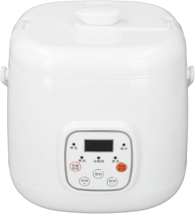 HEEPDD Car Rice Cooker ABS PP Aluminum Alloy 2L 12V Portable Double Safety Design Rice Cooker with Steam Plate Insulation Anti Stick Rice Cooker for Travel