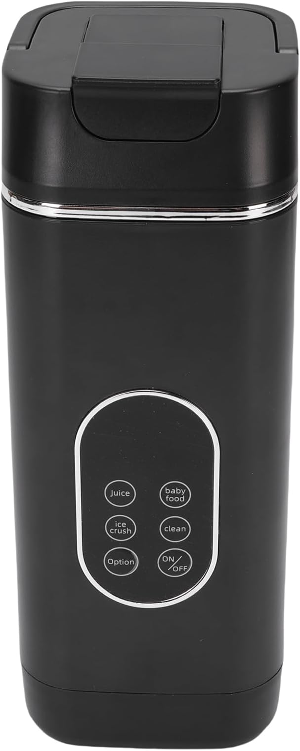 Portable Blender 12 Vane/Wing System Digital Display USB Rechargeable Personal Blender with 420ML Cup for Travel Outdoor Sports (Black)