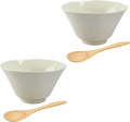Aito Seisakusho 567-512 Ceramic Mino Ware Ciel Bowl &amp Spoon Pair Living Alone Set of 2 White Dishwasher Microwave Safe Made in Japan