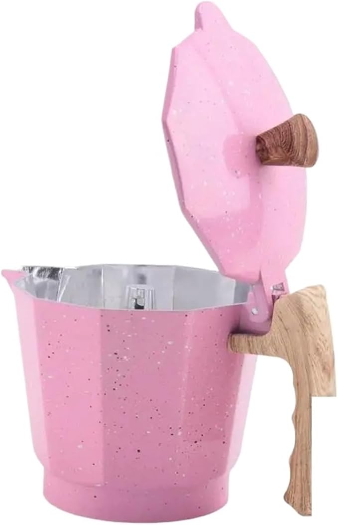 2X Latte Mocha Coffee Maker Moka Espresso Cafeteira Percolator Pot Stovetop 300Ml Pink