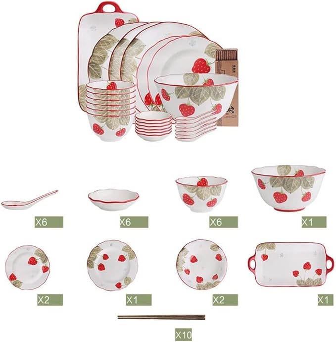 Dinnerware Set Luxury Family Dinner Service Set Ceramics Dinner Set Kitchen and Dining Service Creativity Kitchen Dinnerware Set Plates Dishes Bowls Plates and Bow26 Piece Set