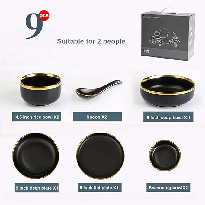 Dinnerware Sets for 2/4/6 - Dinner Plates/Sets - Plate Set - Nordic Style Dishes Set - Plates and Bowls for Home Kitchen and Dinning