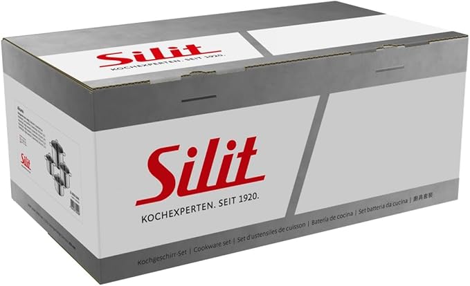 Silit Alicante 4-Piece Saucepan Set with Glass Lid Induction Pots Polished Stainless Steel Uncoated Oven-Safe