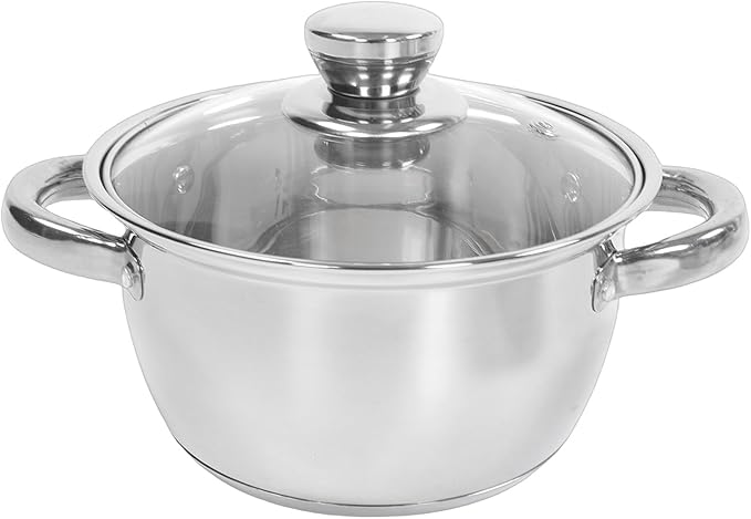 Pissente 15Pcs Stainless Steel Cookware Set Kitchen Cooking Essentials with Lids High Temperature Cookware Ideal for Everyday Use