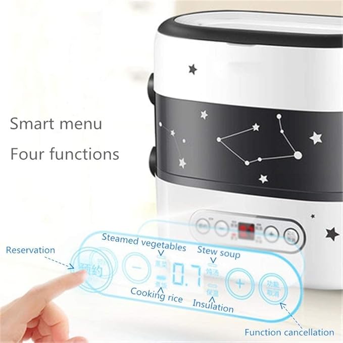 Rice Cooker Smart Electric Lunch Box Small Rice Cooker Double Layer Automatic Heating Ceramic Liner Smart Touch Appointment Timing