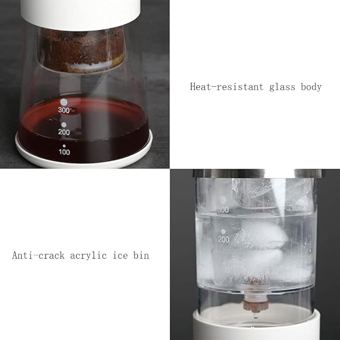 Habiba Iced Drip Coffee Maker Durable Siphon Coffee MakerModern Cold Brew Coffee and Tea Maker for Office TravelPortable Coffee Maker with Clear Scale Reusable