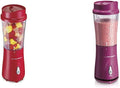 Hamilton Beach Personal Blender for Shakes and Smoothies with 14oz Travel Cup and Lid Red (51101RV) &amp Personal Blender for Shakes and Smoothies with 14oz Travel Cup and Lid