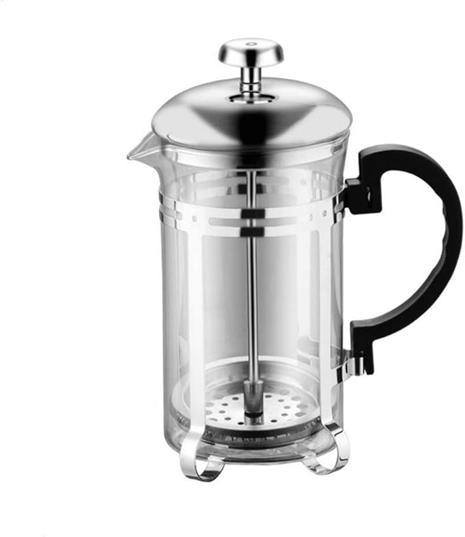 Portable Cafetiere Press Coffee Maker Thickened Glass Coffee Press Pot Heat Resistant Tea Cafetiere Kettle Filter Coffee Maker Pot for Home Office (600ml)