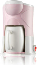 XSMYdpuk Bean To Cup Coffee Machines Milk Mini Coffee Machine Gift Household Portable Tea Machine Ceramic Cup Small Drip Coffee Pink