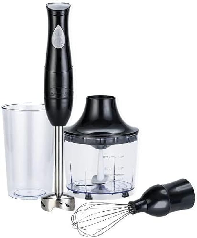 EUROSTAR EH4800BX 2-Speed Hand Blender with Food Chopper &amp Whisk Attachments Black
