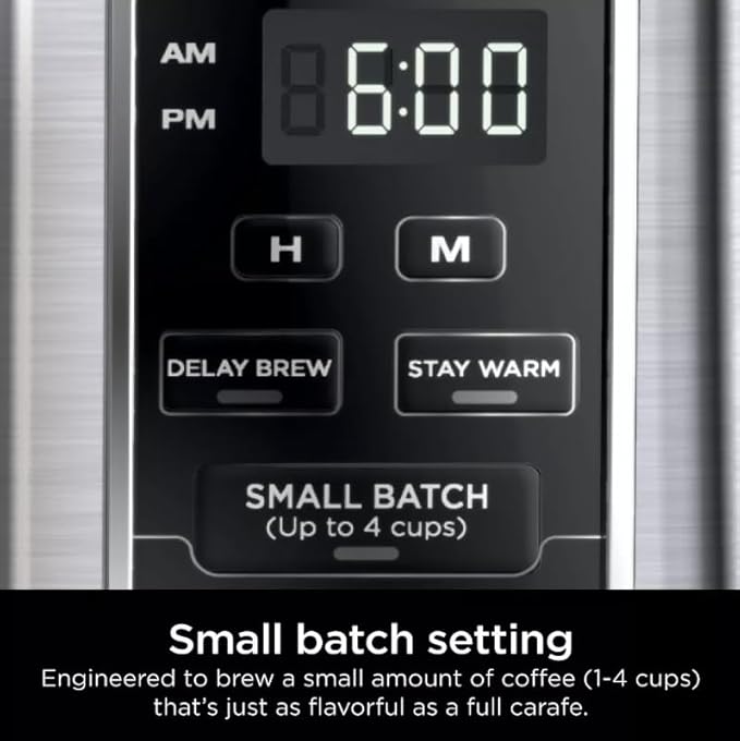 Niinjaa 12 Cup Programmable Coffee Brewer 2 Brew Styles Adjustable Warm Plate 60 oz Water Reservoir Delay Brew color Black/Stainless Steel (model CE 251)