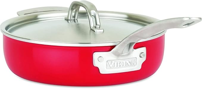 Viking Multi-Ply Color 2-Ply 11pc Cookware Set with Stainless Steel Lids Red