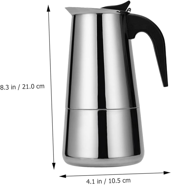 Style Coffee Pot Rapid Stovetop Brewer Stainless Steel Pressure Controlled Make Cappuccino Latte for Home Office