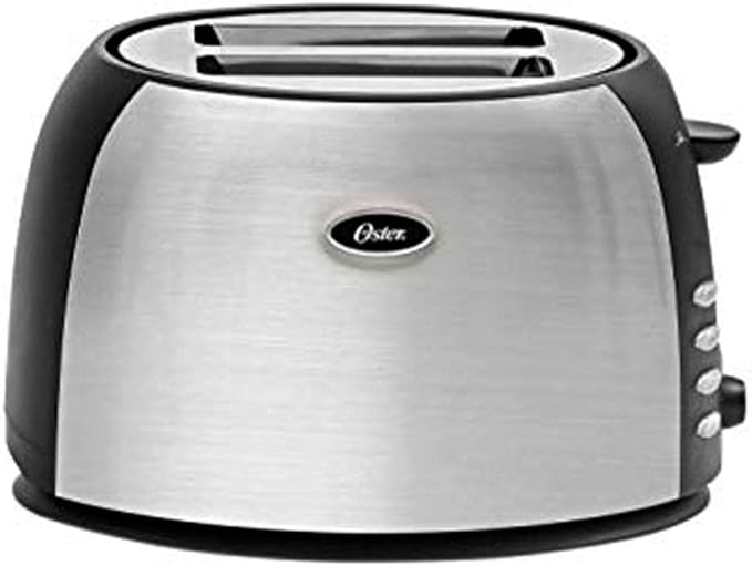 Oster 2-Slice Toaster with Extra Wide Slots Bagel Toaster for All Bread Types Brushed Stainless Steel