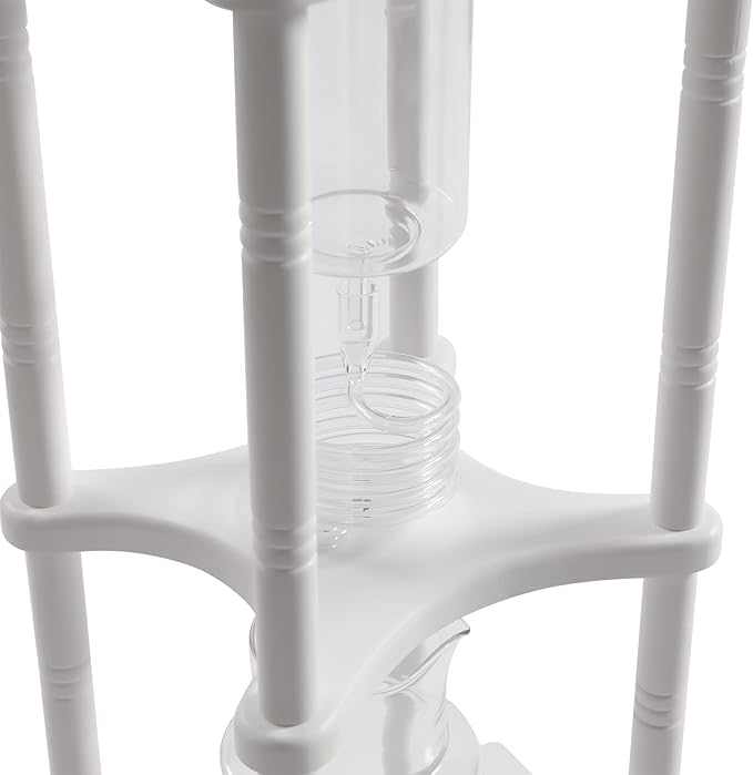 White Cold Brew Drip Tower Iced Coffee Maker With 2500 Ml Capacity Cold Extraction Coffee Machine With Adjustable Copper Drip Speed Valve For Delicious Iced Coffee