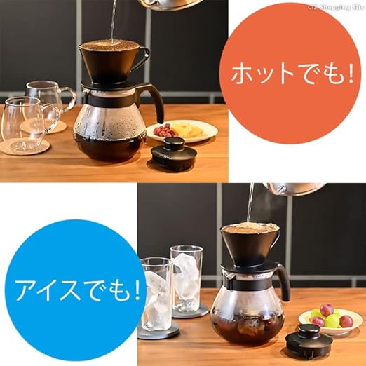 HARIO TCDN-100-B Teko Coffee Dripper Set 33.8 fl oz (1000 ml) Coffee Server