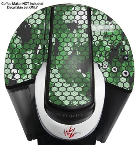 Decal Style Vinyl Skin compatible with Keurig K40 Elite Coffee Makers HEX Mesh Camo 01 Green (COFFEE MAKER NOT INCLUDED)