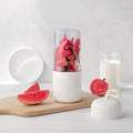 400ml Portable Juicer USB Rechargeable Multifunction Blender Mixer Vegetable Juice Cup Smoothie Maker Fruit Extractor(White)