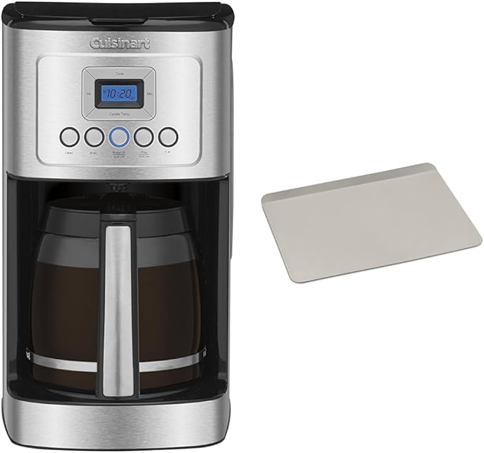 Cuisinart Coffee Maker 14-Cup Glass Carafe Fully Automatic for Brew Strength Control &amp 1-4 Cup Setting Stainless Steel DCC-3200P1 &amp 17-Inch Chef's Classic Nonstick Bakeware Cookie Sheet C