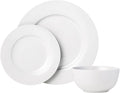 White Serving Dishes Kitchen Dinnerware Set Microwave and Dishwasher Safe Plates Bowls