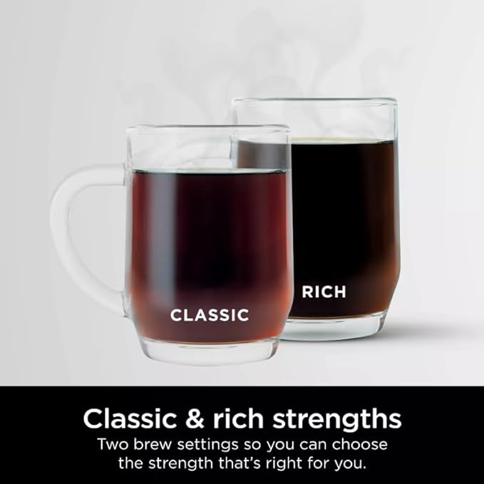 Niinjaa 12 Cup Programmable Coffee Brewer 2 Brew Styles Adjustable Warm Plate 60 oz Water Reservoir colo Black/Stainless Steel (model CE 250)