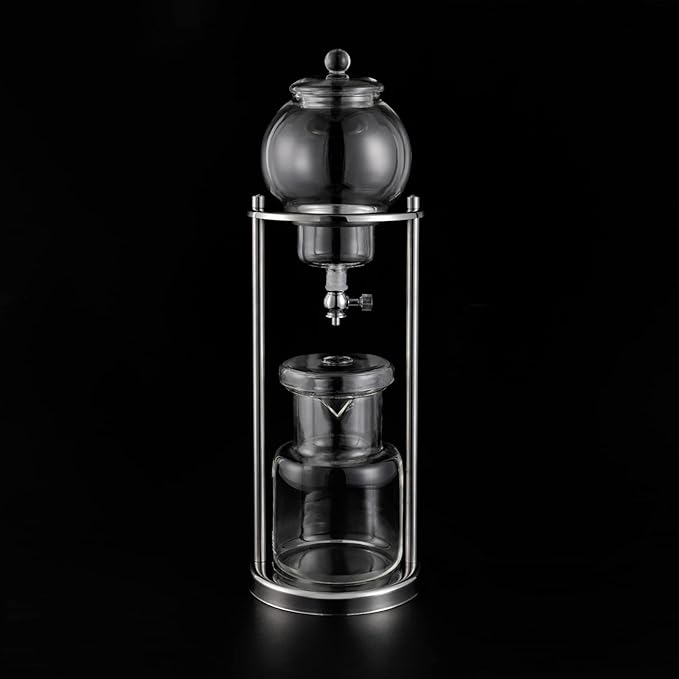 Cold Brew Drip Coffee Tower Ice Cold Brew Maker 600 ML / 20.29 OZ Cold Coffee Tea Making Machine for Home Office 6-8 Cups (Silver)
