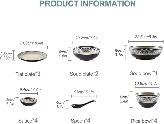 Dinnerware Set Luxury Family Dinner Service Set Dinnerware Sets Porcelain Dish Sets Including Bowl Set/Dessert Plates/Soup Plates/Dinner Plates/Saucers18 Piece Set