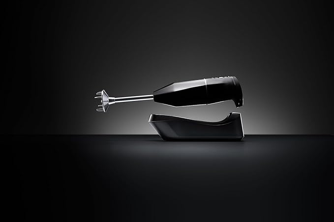 bamix Cordless Immersion Hand Blender 2-Speed Made in Switzerland Black – Includes 3 Stainless Blades Multipurpose Blade Beater Whisk and Charging Station