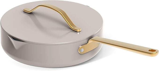 Nonstick Ceramic Cookware Set (12 Piece) Pots Frying Pans Lids and Kitchen Storage Oven Safe Pan Set &amp Compatible with All Stovetops - (Porcini Taupe)