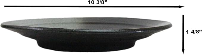 Ebros Gift Artistic Charcoal Grey Tone Hakumu Porcelain Collection Dinnerware Serveware Kitchenware Set Asian Japanese Restaurant Supply (Pack Of 5 Large Round Dinner Plates 10 D)