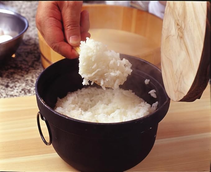 Ikenaga Iron Works Delicious Rice Iron Pot Black 2 Pieces