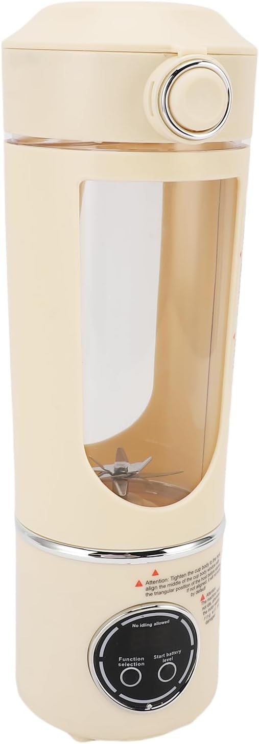 Portable Blender Magnetic Induction Blender Compact with 1500mAh Battery Dishwasher Safe Design Ideal for Shakes Juices Smoothies &amp Home Office Gym Travel (Beige)