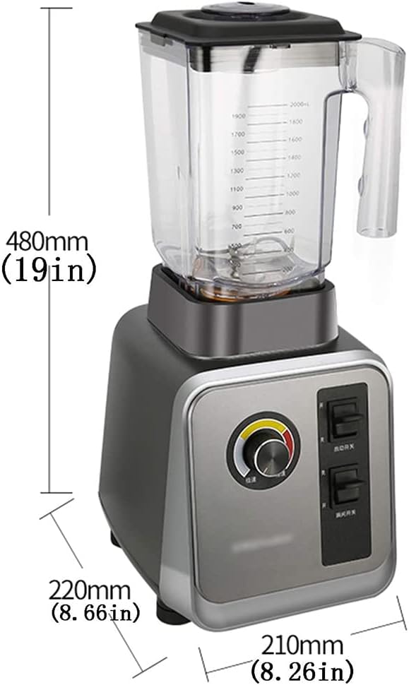 Commercial Milk Tea Shop Ice Crusher Food Processor 1500W Multifunctional Blender 2000ml Large Capacity PC Container Grinder Juicer
