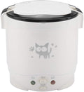 Small Rice Cooker12v Portable Travel Rice Cooker For Car Cooking Heating and Keeping Warm Function Can be Used As a Electric Lunch Box(White)