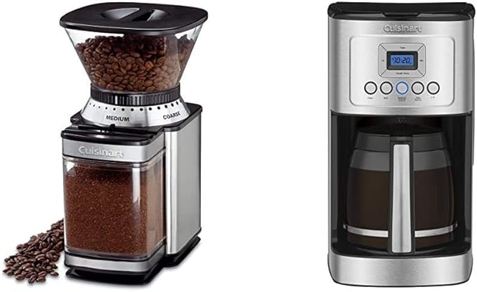 Cuisinart DBM-8 Supreme Grind Automatic Burr Mill Stainless Steel &amp DCC-3200P1 Perfectemp Coffee Maker 14 Cup Progammable with Glass Carafe Stainless Steel