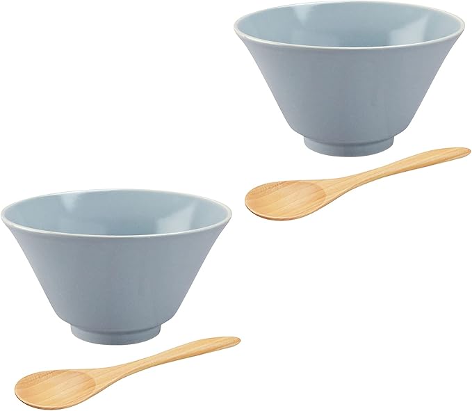 Aito Seisakusho 567-510 Mino Ware Siel Bowl &amp Spoon Pair Living Alone 2 Living Set Gray Dishwasher Microwave Safe Made in Japan