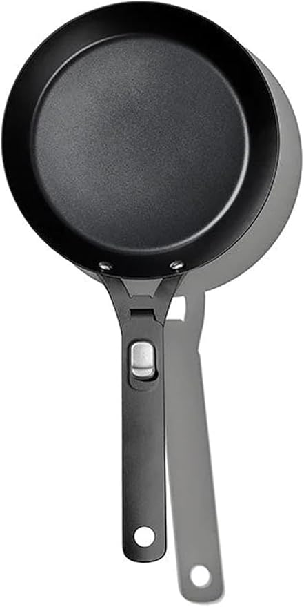 OXO Outdoor Pre-Seasoned Carbon Steel 8 Frying Pan Skillet Detachable Handle for Easy Storage Indoor Use Nonstick with Use Induction Suitable Oven &amp Broiler SafeBrowning GrillSearSauteB