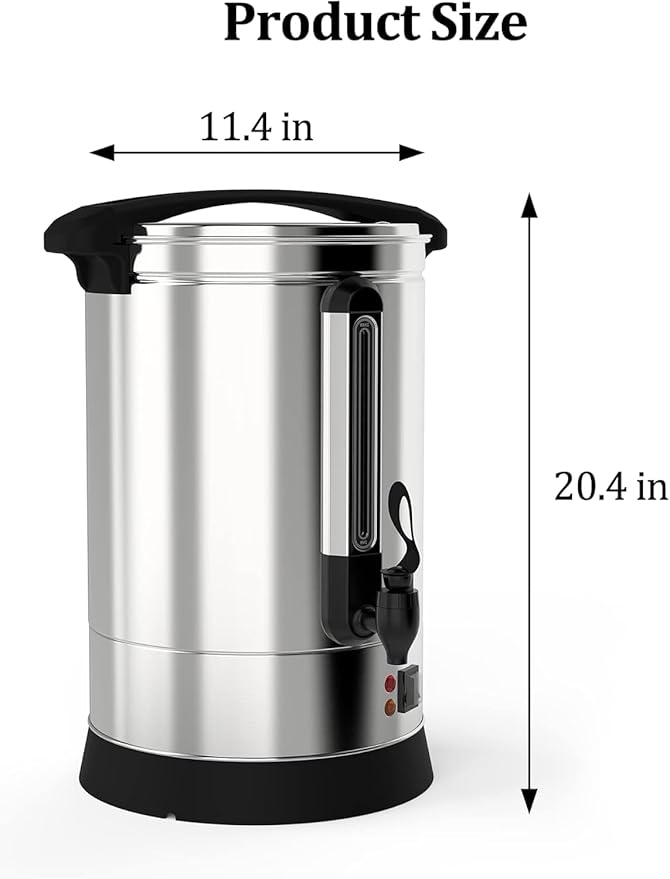 100 Cup Coffee Urn 14L/3.7 Gal Large Capacity Stainless Steel Electric Coffee Percolator Hot Beverage &amp Hot Cafe Dispenser with Fast Brew &amp Auto Keep-Warm for Party Buffet Catering