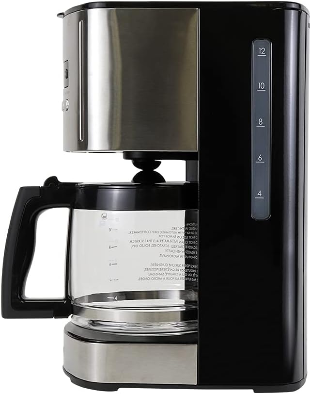 Kenmore Drip Coffee Maker - 12 Cup Programmable Cafe Machine With Glass Pot Regular &amp Bold Brew Auto Shut Off Large Water Reservoir Reusable Filter Kitchen Appliances Black