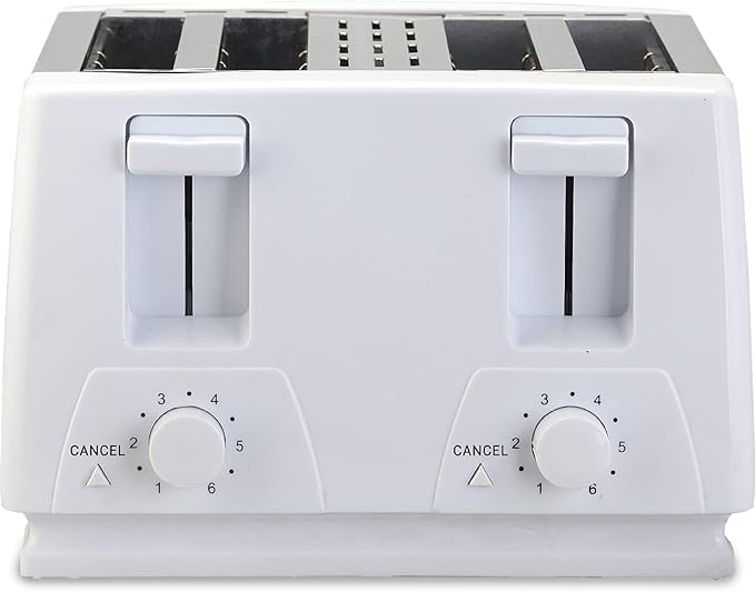 EUROSTAR ET742W 4-Slice Stainless Steel Toaster White