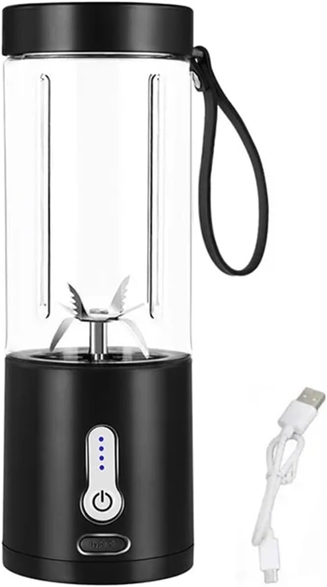 Fit for Portable Blender with 6 Blades - Powerful USB Rechargeable Personal Juicer for Shakes &amp Smoothies(Black blender A)