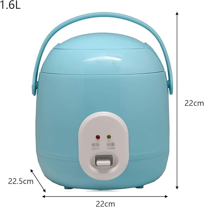 Mini Rice Cooker Multifunction Non Stick Cooker with Keep Warm Function for Up to 3 PeopleStudent and Adult Suitable for Home UseBlue1.6L