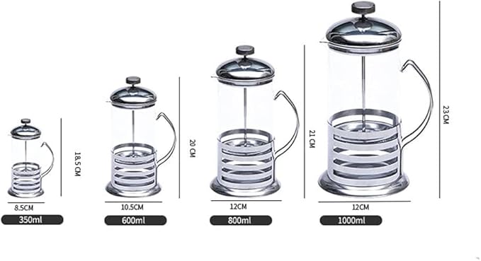 Press Coffee Maker Coffee Press CaffettiereCoffee Maker French Press Coffee Maker French Press Pot Double-Wall Heat Resistant Glass French Coffee Press Filtration Stainless Steel Coffee Maker Eas