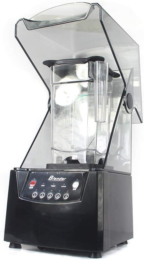 Black Smoothie Machine Speed Adjustable Milkshake Maker1.8L Smoothie Maker Commercial Food Processor with Noise Reduction Cover for Frozen Drinks Smoothies