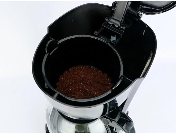 12-Cup Coffee Maker with Easy On/Off Switch Easy Pour Non-Drip Carafe with Removable Filter BasketKeep Hot PlateClear Water Level Window Coffee Machine Black (Black)