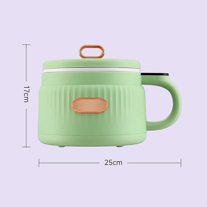 gazechimp Small Rice Cooker Electric Pot 110V 1.6L Electric Cooker Non-stick Pot Noodles Cooker for Travel Dormitory 1-2 Person Oatmeal Green 25cmx17cm
