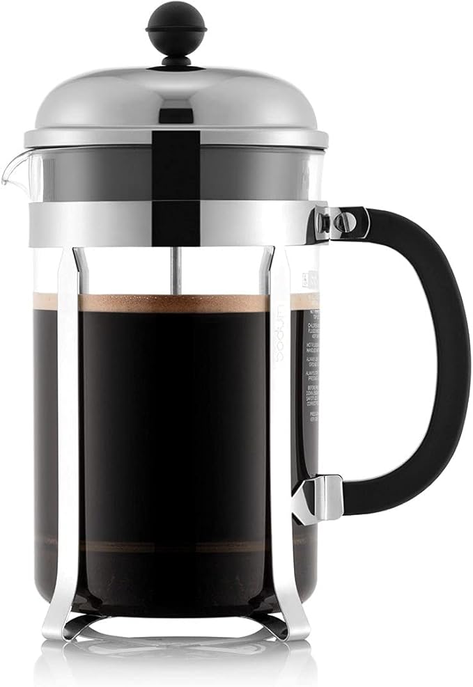 Bodum Bistro Burr Coffee Grinder 1 EA Black &amp Chambord French Press Coffee Maker 51 Ounce 1.5 Liter Chrome